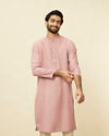 Lemonade Pink Embroidered Placket Kurta Set